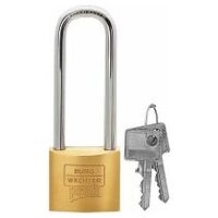 Precision cylinder lock with high shackle individual keys 40 mm