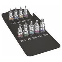 Set of bit sockets, for Torx®, 1/2 inch square drive 9 pieces
