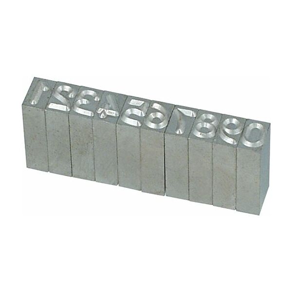 Interchangeable steel type punches Numbers range 0 − 9 2 mm