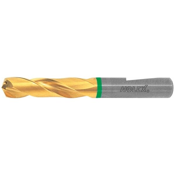 Solid carbide high performance drill, Whistle-Notch shank DIN 6535 HE TiN 3 mm HOLEX