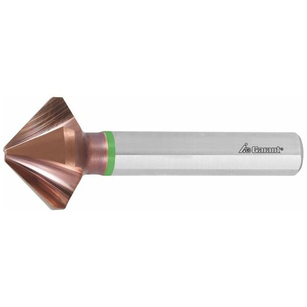 High-precision countersink with unequal spacing and 3 drive flats 90° TiAlN