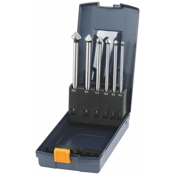 Countersink set, extra long, No. 150372 in a case 90° 6