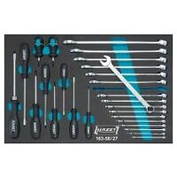 Tool set ∙ combination wrenches ∙ screwdrivers 0,4 x 2,5 – 1,2 x 8 ∙ 6 – 24 ∙ PH1 – PH2 Cross recess profile PH, Slot profile, Outside hexagon traction profile