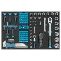 Værktøjssæt ∙ Firkant 6,3 mm (1/4 tomme), Firkant 12,5 mm (1/2 tomme), Sekskant 6,3 (1/4 tomme) ∙ Udvendig sekskantet trækprofil, Indvendig sekskantet profil, Indvendig TORX® profil, Tampe