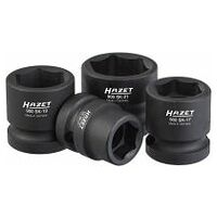Impact socket set 13 ∙ 17 ∙ 19 ∙ 21 Outside hexagon traction profile Square, hollow 12.5 mm (1/2 inch)