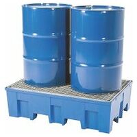 Containment tray for 200 litre drums with galvanised grid
