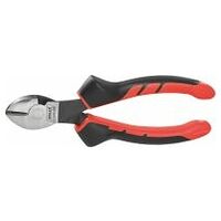 Heavy-duty side cutter, bright finish, with grips