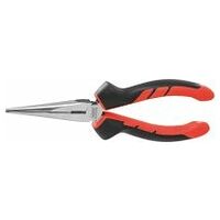 Snipe-nose pliers, straight, bright finished, with grips  200 mm