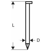 D-hoved strip-søm SN34DK 50, 2,8 mm, 50 mm, blank, glat, 3000-pak
