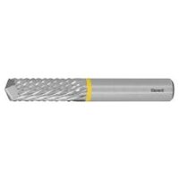Solid carbide router cutter with drill point, compacting cut medium uncoated