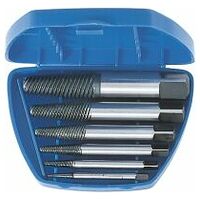 Screw extractor set, 6 pieces, in a box with fine flutes 6