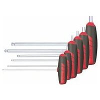 Hexagon screwdriver set with ball point, chrome-plated 6