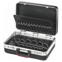 ABS įrankių lagaminas su dugno įdėklu ir įrankių lentomis  1