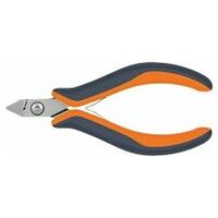 Electronics side cutter, pointed head, hollowed jaws  125 mm