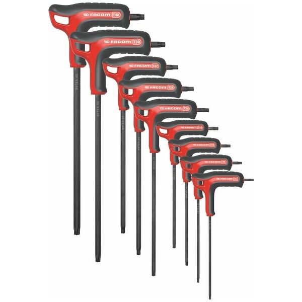 Offset screwdriver set for Torx®, with T-handle 9 pieces 9