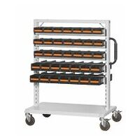 Assembly trolley, fitted with GARANT open storage bins