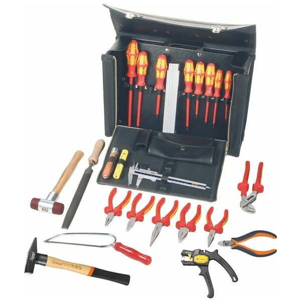 Trainee electronics fitter’s tool kit, 25 pieces with tool case
