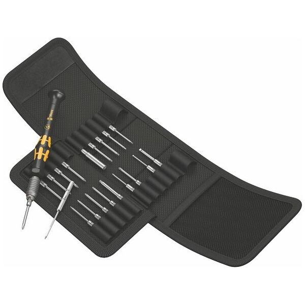 Screwdriver set Micro-electronics in a textile wallet ESD 21