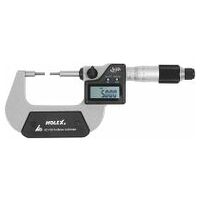 Digital external micrometer with offset measuring faces