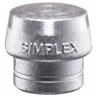 Simplex-gummihammer, bane i blødt metal  sølvfarvet
