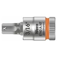 8740 A HF Zyklop bit socket with holding function, 1/4″ drive, 3/16″ x 28 mm