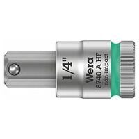 8740 A HF Zyklop bit socket with holding function, 1/4″ drive, 1/4″ x 28 mm