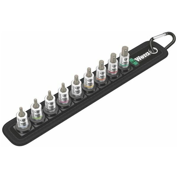 Belt A Imperial 1 Zyklop In-Hex-Plus bit socket set with holding function, 1/4″ drive, 9 pieces