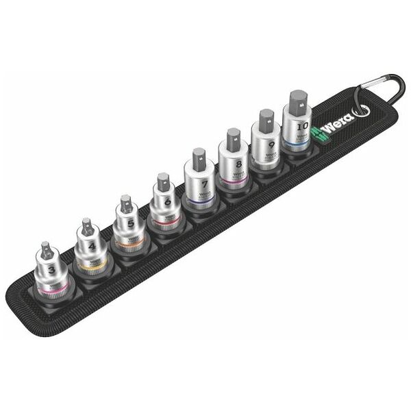 Belt B 2 Zyklop In-Hex-Plus bit socket set with holding function, 3/8″ drive, 8 pieces