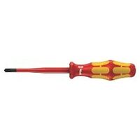 165 iSS PZ/S VDE Insulated screwdriver with reduced blade diameter for PlusMinus screws (Pozidriv/slotted), # 1 x 80 mm