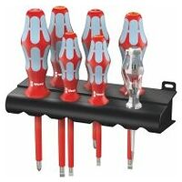 3160 i/7 Screwdriver set, stainless and rack, 7 pieces