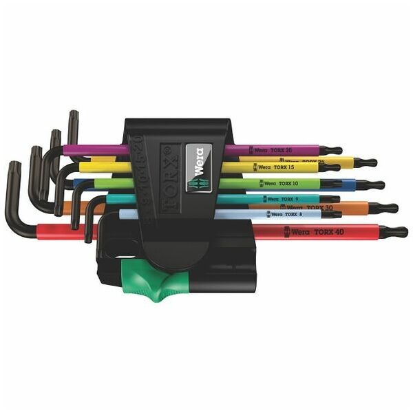 967/9 TX BO Multicolour 1 L-key set for tamper-proof TORX® screws, BlackLaser, 9 pieces