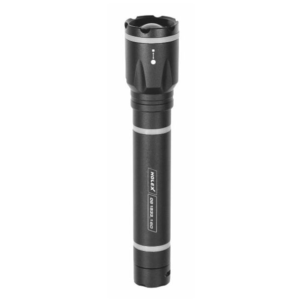 LED torch, black with batteries 160
