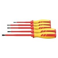 Electrician's screwdriver set for slot-head fully insulated