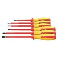 Electrician's screwdriver set for slot-head fully insulated 6