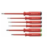 Electrician’s screwdriver set, 6 pieces for slot-head and Pozidriv, fully insulated 4/2