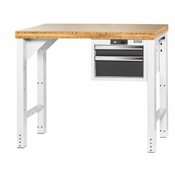 Vario workbench with drawer casing 16G, height 850 mm, Bamboo worktop 1000/2 mm