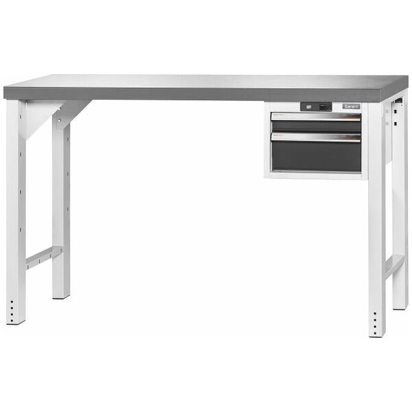 Pracovný stôl Vario s kontajnerom 16G, výška 950 mm, Doska Eluplan tmavá 1500/2