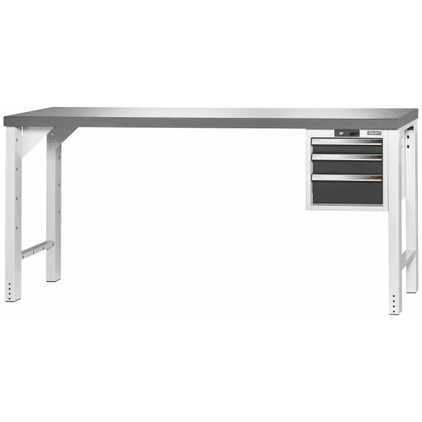 Vario workbench with drawer casing 16G, height 950 mm, Eluplan worktop, dark 2000/3 mm