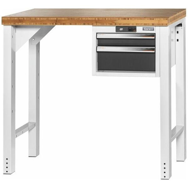 Vario workbench with drawer casing 16G, height 950 mm, Bamboo worktop 1000/2 mm