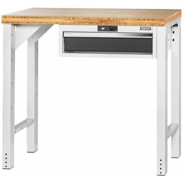 Vario workbench with drawer casing 24G, height 950 mm, Bamboo worktop 1000 mm