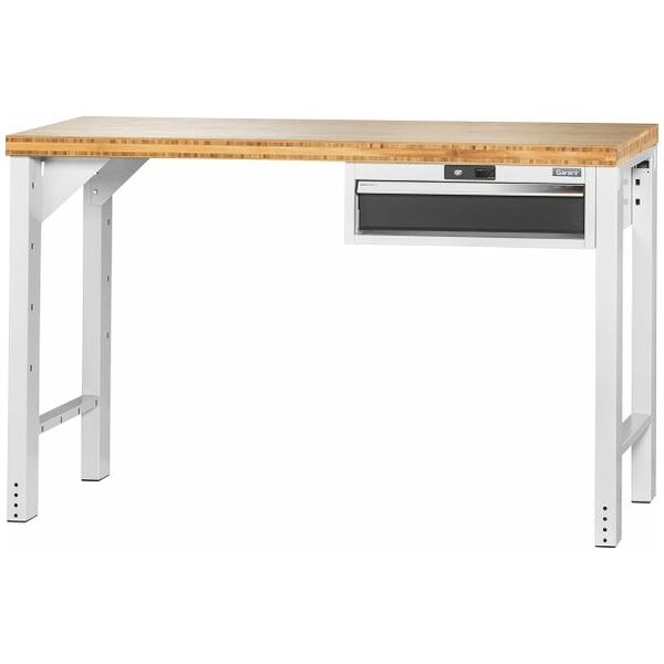 Vario workbench with drawer casing 24G, height 950 mm, Bamboo worktop 1500 mm