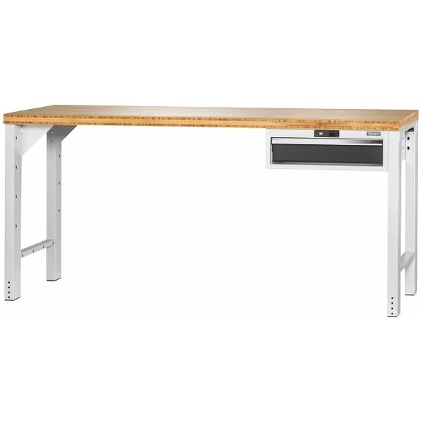 Pracovný stôl Vario s kontajnerom 24G, výška 950 mm, Bambusová doska 2000