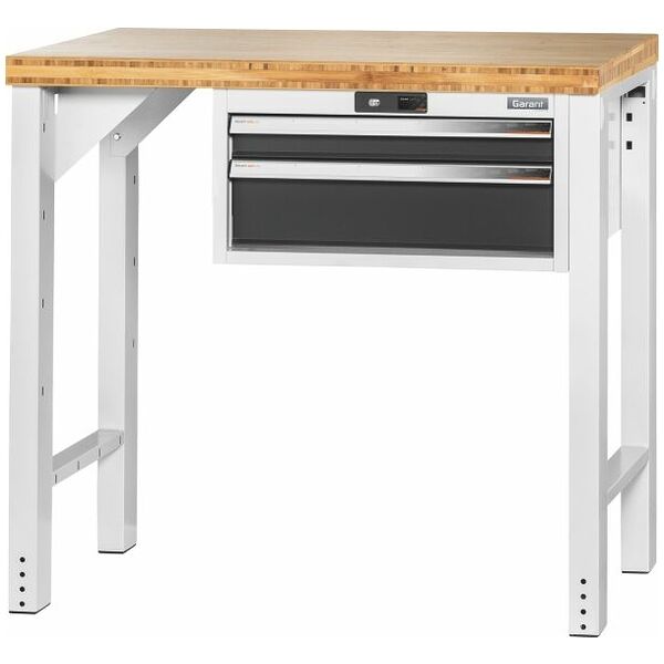 Vario workbench with drawer casing 24G, height 950 mm, Bamboo worktop 1000/2 mm