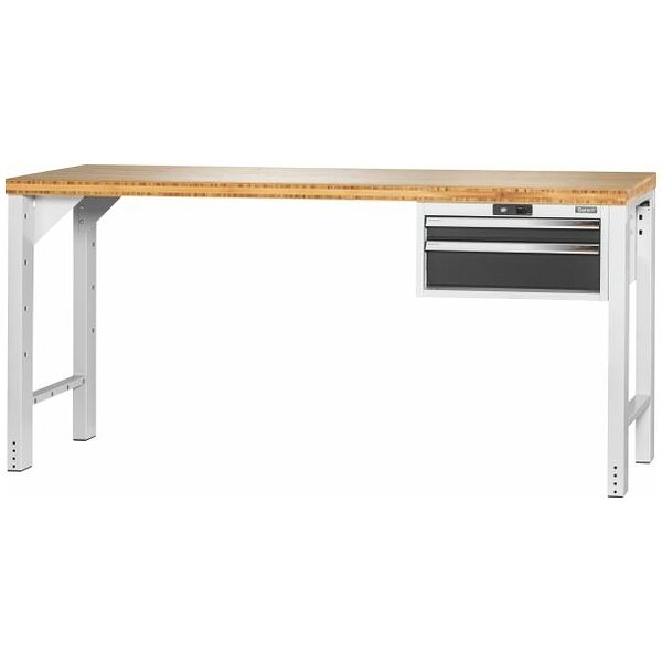 Vario workbench with drawer casing 24G, height 950 mm, Bamboo worktop 2000/2 mm