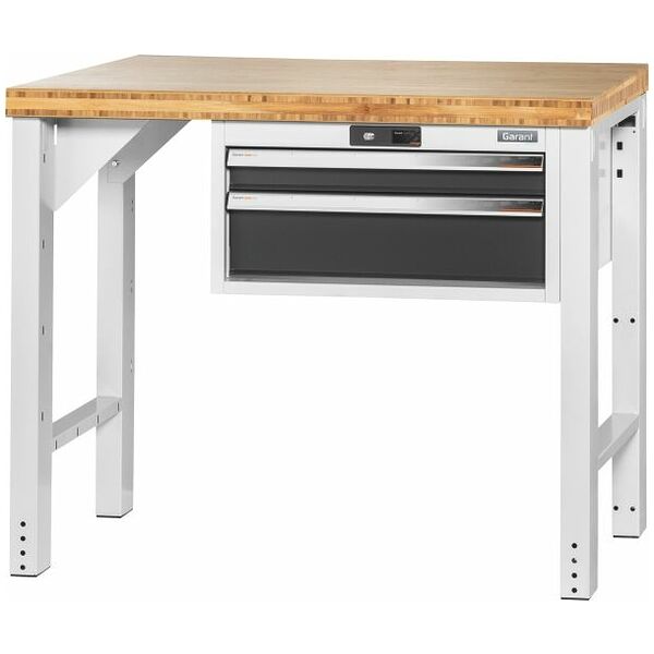 Vario workbench with drawer casing 24G, height 850 mm, Bamboo worktop 1000/2 mm