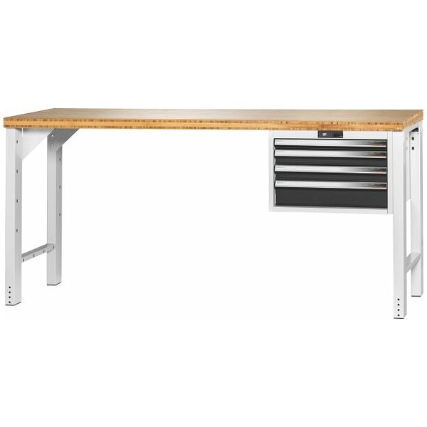 Vario workbench with drawer casing 24G, height 950 mm, Bamboo worktop 2000/4 mm