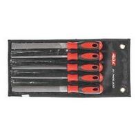 File set with 2-component handle, 5 pieces in a tool roll  Cut 3