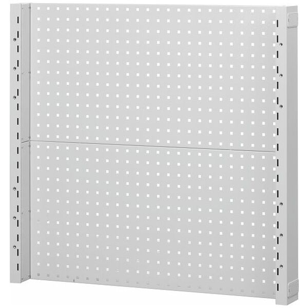 Bakvägg av perforerad plåt (stolp-par + 2 perforerade paneler på en sida)  Höjd 962 mm