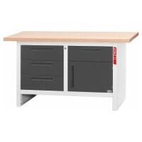 Workbench with 4 drawers and 1 swing door  1500 mm