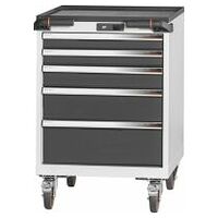 Roller cabinet with drawers 75 kg, 20×24G, Height mm / number of drawers: 885/5